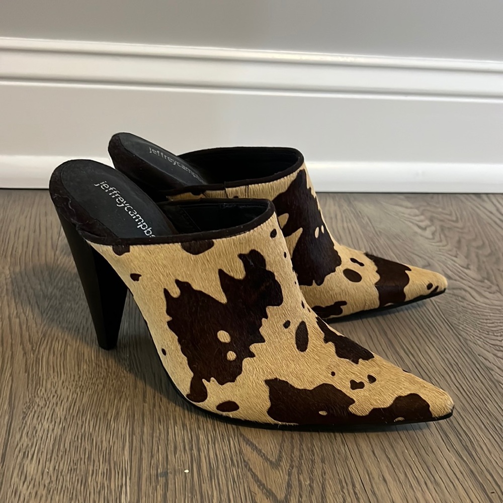Jeffrey Campbell Calf Hair Heel Mules